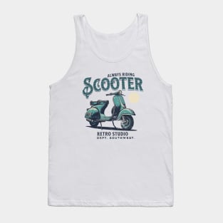 Print Design Vintage Scooter Tank Top
